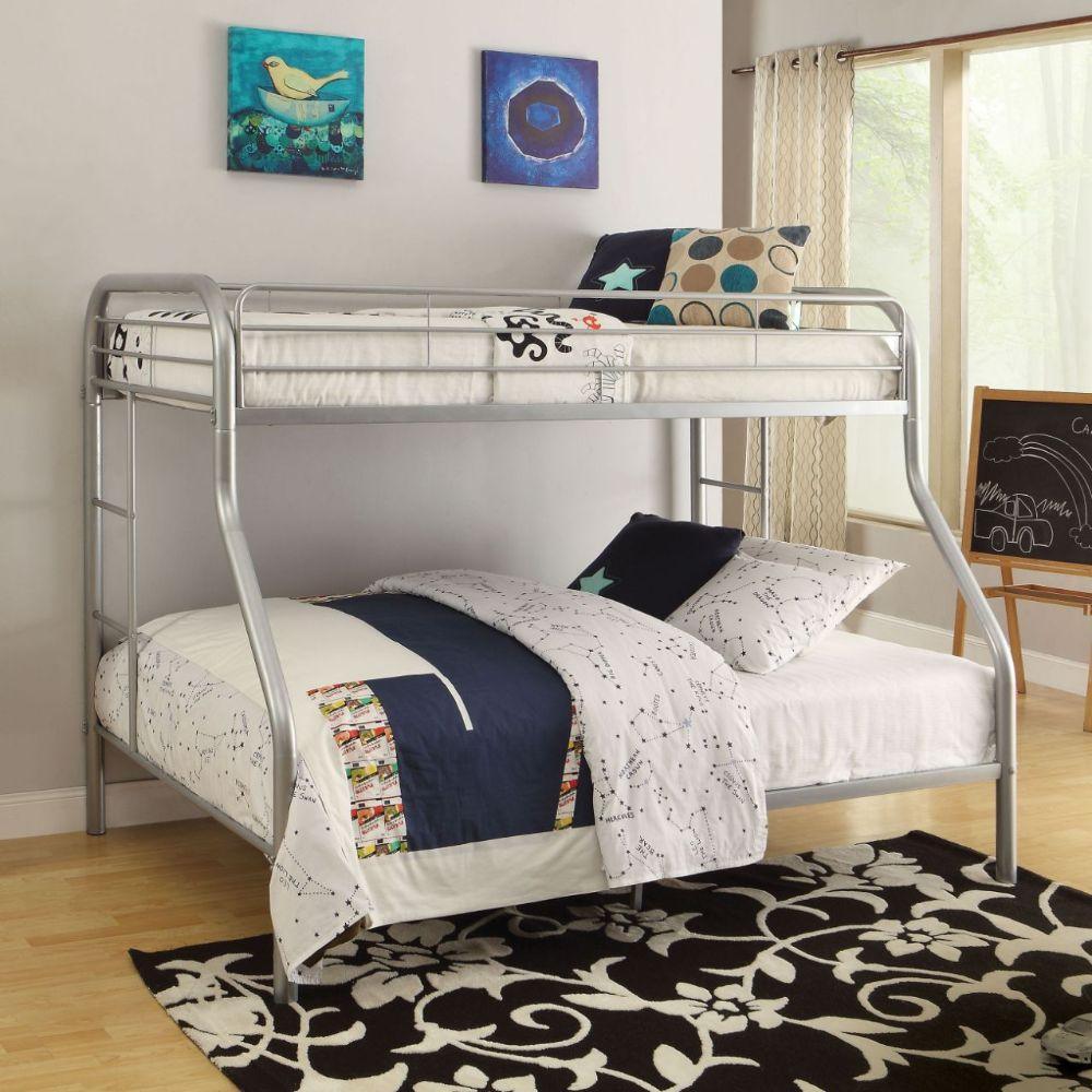 ACME Tritan Twin/Full Bunk Bed, Silver FredCo