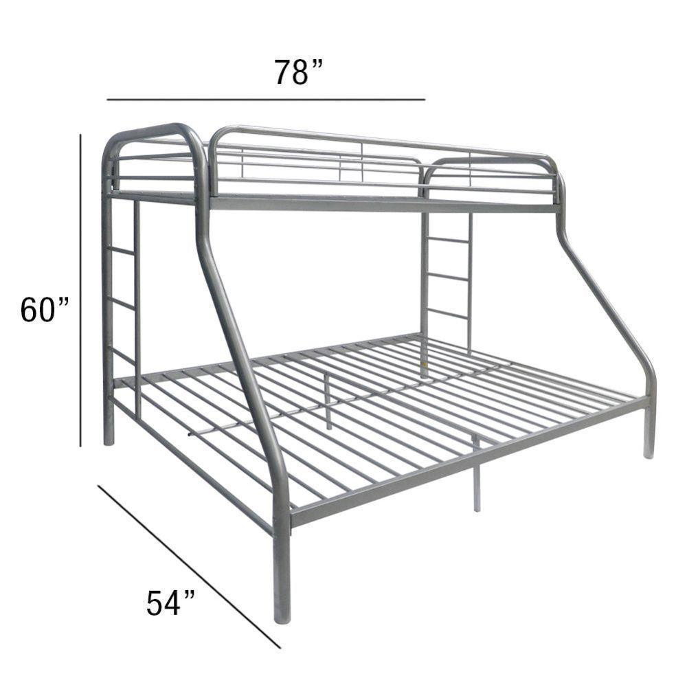 ACME Tritan Twin/Full Bunk Bed, Silver FredCo