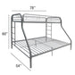 ACME Tritan Twin/Full Bunk Bed, Silver FredCo