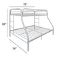 ACME Tritan Twin/Full Bunk Bed, White FredCo