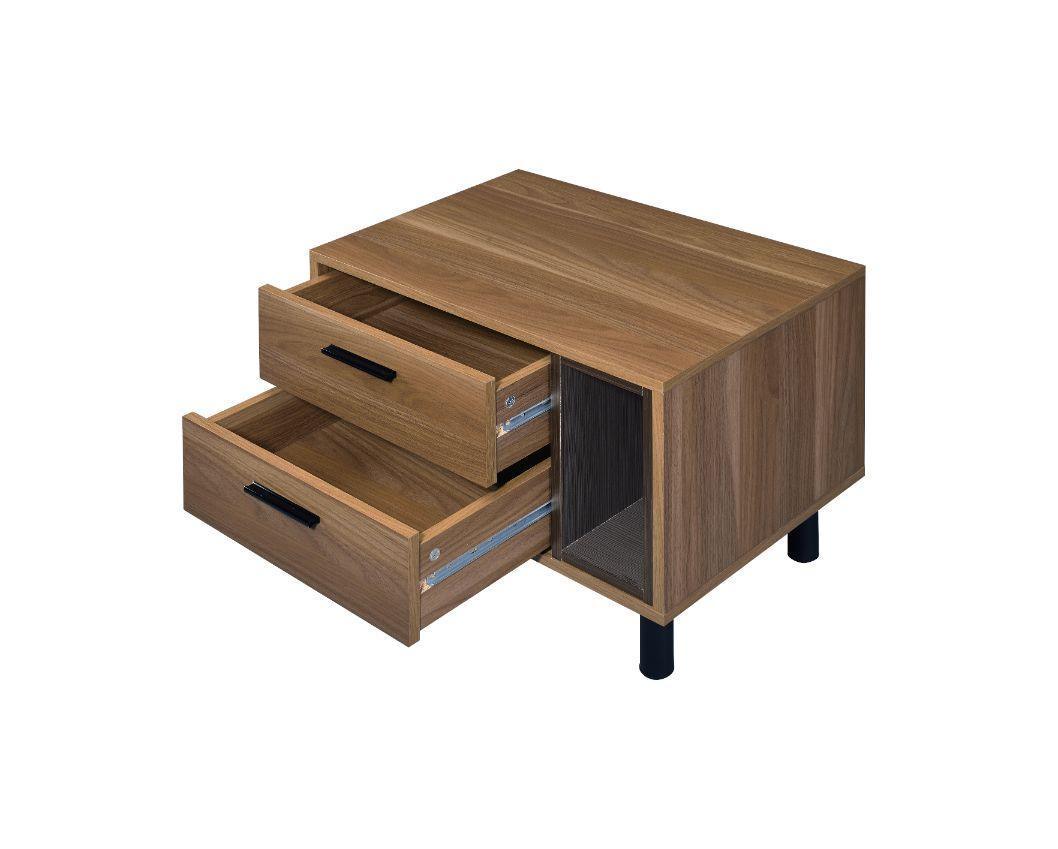 ACME Trolgar Accent Table, Brown Oak & Black Finish FredCo
