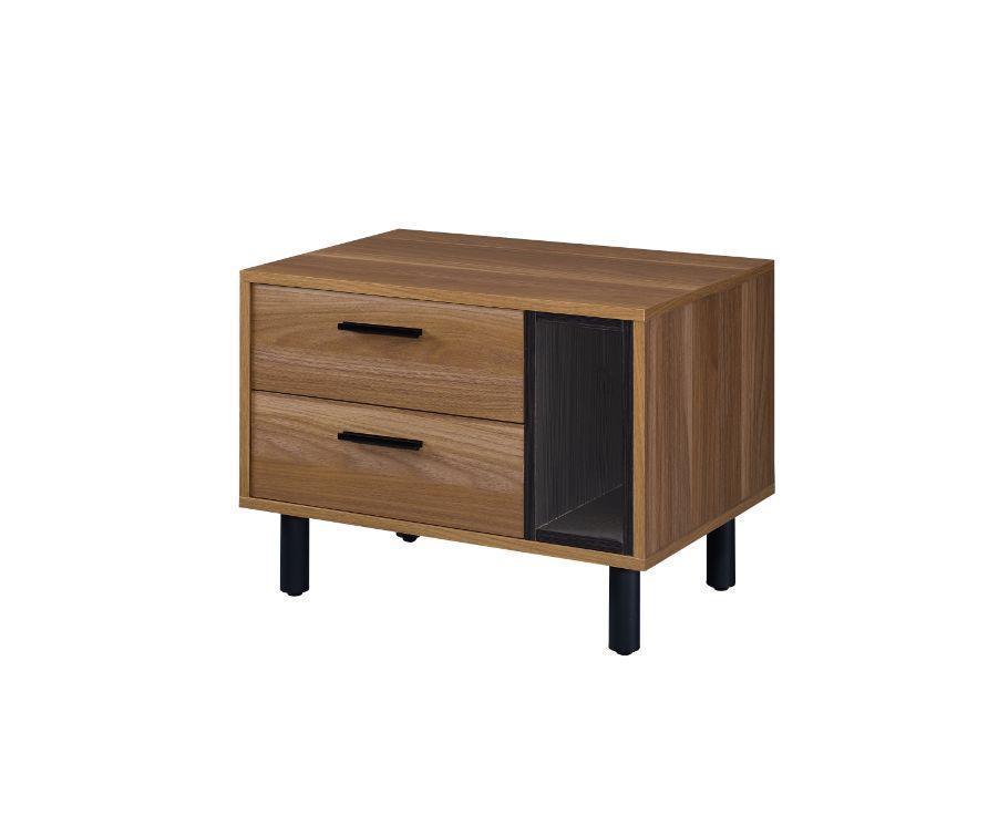 ACME Trolgar Accent Table, Brown Oak & Black Finish FredCo