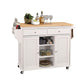 ACME Tullarick Kitchen Cart, Natural & White FredCo