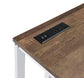 ACME Tyrese Built-in USB Port Writing Desk, Walnut & White Finish FredCo