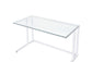 ACME Tyrese Writing Desk, Clear Glass & White Finish FredCo