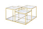 ACME Uchenna Coffee Table, Clear Glass & Gold Finish FredCo