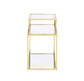 ACME Uchenna Side Table, Clear Glass & Gold Finish FredCo