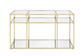ACME Uchenna Sofa Table, Clear Glass & Gold Finish FredCo