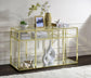 ACME Uchenna Sofa Table, Clear Glass & Gold Finish FredCo