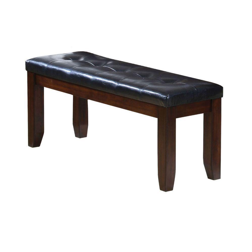 ACME Urbana Bench, Black PU & Cherry FredCo
