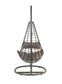 ACME Uzae Patio Hanging Chair with Stand, Gray Fabric & Charcoal Wicker FredCo