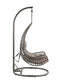 ACME Uzae Patio Hanging Chair with Stand, Gray Fabric & Charcoal Wicker FredCo