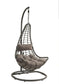 ACME Uzae Patio Hanging Chair with Stand, Gray Fabric & Charcoal Wicker FredCo