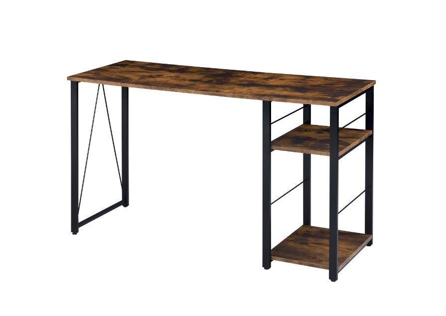 ACME Vadna Writing Desk, Weathered Oak & Black Finish FredCo
