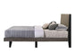 ACME Valdemar Queen Bed, Brown Fabric & Weatheted Gray Finish FredCo