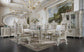 ACME Vanaheim Arm Chair (Set-2), Beige PU & Antique White Finish FredCo