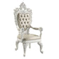 ACME Vanaheim Arm Chair (Set-2), Beige PU & Antique White Finish FredCo