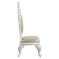 ACME Vanaheim Side Chair (Set-2), Beige PU & Antique White Finish FredCo