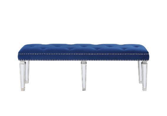 ACME Varian Bench, Blue Velvet & Mirrored FredCo