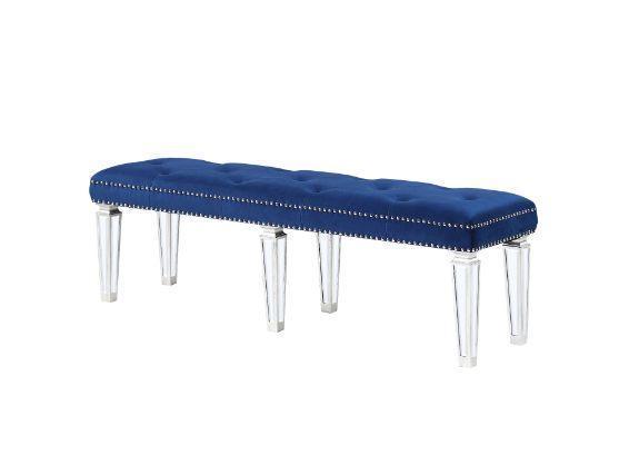 ACME Varian Bench, Blue Velvet & Mirrored FredCo