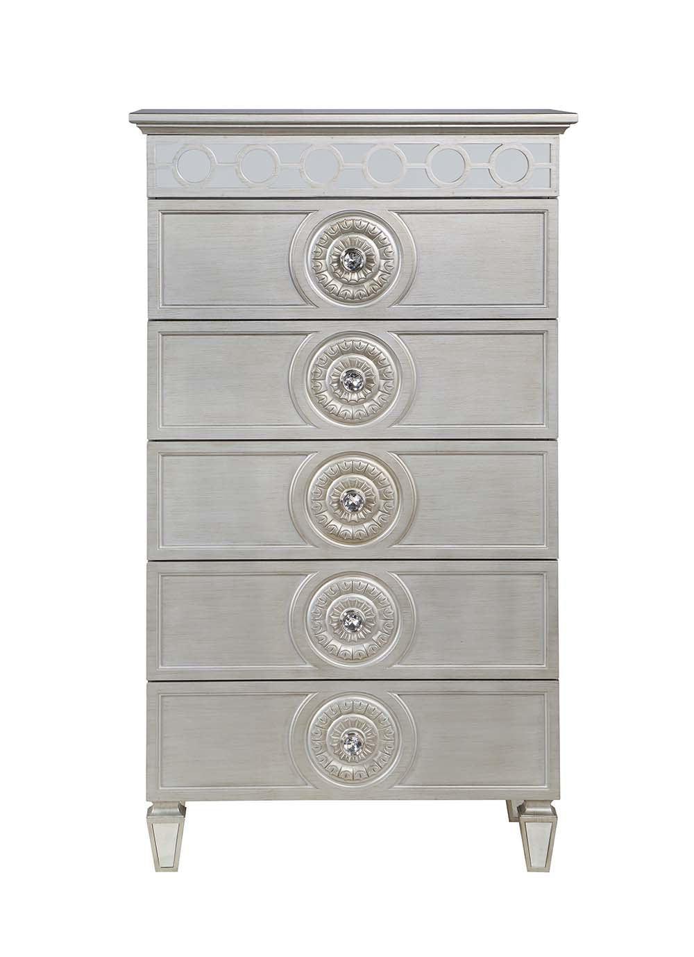 ACME Varian Chest, Silver & Mirrored Finish FredCo
