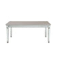 ACME Varian Dining Table (90"L), Mirrored & Antique Platinum FredCo