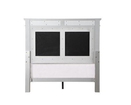 ACME Varian Full Bed, Burgundy Velvet, Silver & Mirrored Finish FredCo