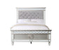 ACME Varian Full Bed, Gray Velvet, Silver & Mirrored Finish FredCo