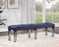 ACME Varian II Bench, Black Velvet & BLACK & Sliver FINISH FredCo