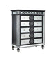 ACME Varian II Chest, Black Velvet & BLACK & Sliver FINISH FredCo