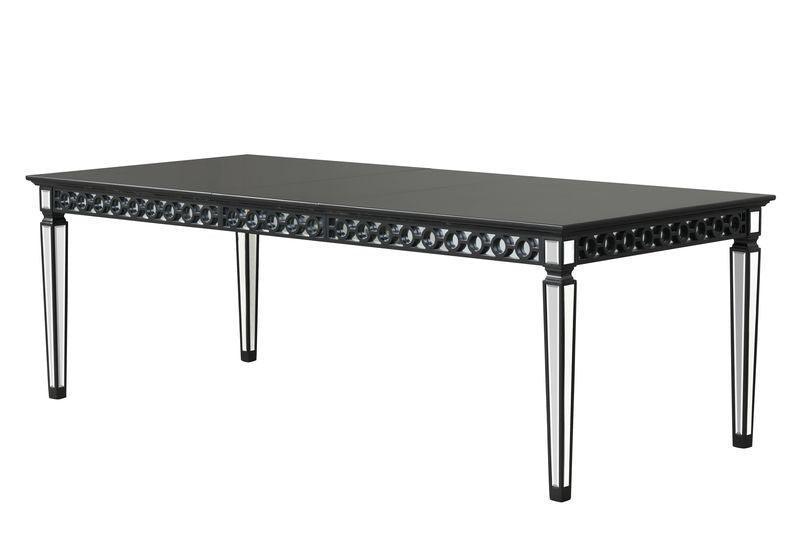 ACME Varian II Dining Table, Mirrored & Black Finish FredCo