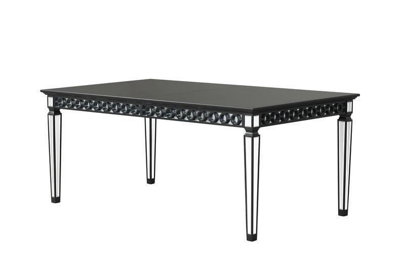 ACME Varian II Dining Table, Mirrored & Black Finish FredCo