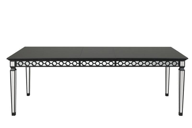 ACME Varian II Dining Table, Mirrored & Black Finish FredCo