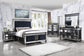 ACME Varian II Eastern King Bed, Black Velvet & BLACK & Sliver FINISH FredCo