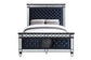 ACME Varian II Eastern King Bed, Black Velvet & BLACK & Sliver FINISH FredCo
