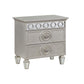 ACME Varian Nightstand, Silver & Mirrored Finish FredCo