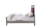 ACME Varian Twin Bed, Burgundy Velvet, Silver & Mirrored Finish FredCo