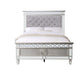 ACME Varian Twin Bed, Gray Velvet, Silver & Mirrored Finish FredCo