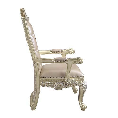 ACME Vatican Arm Chair (1Pc/1Ctn), PU & Champagne Silver Finish FredCo