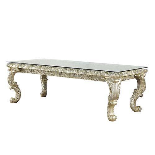 ACME Vatican Dining Table, Champagne Silver Finish FredCo