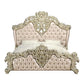 ACME Vatican Eastern King Bed, PU Leather, Light Gold & Champagne Silver Finish FredCo