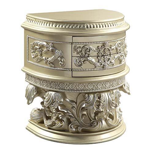 ACME Vatican Nightstand, Champagne Silver Finish FredCo