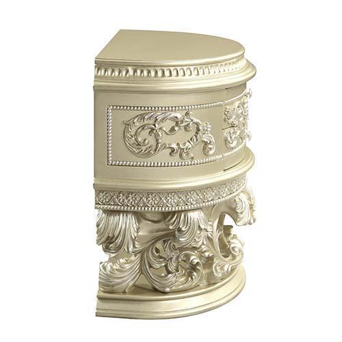 ACME Vatican Nightstand, Champagne Silver Finish FredCo