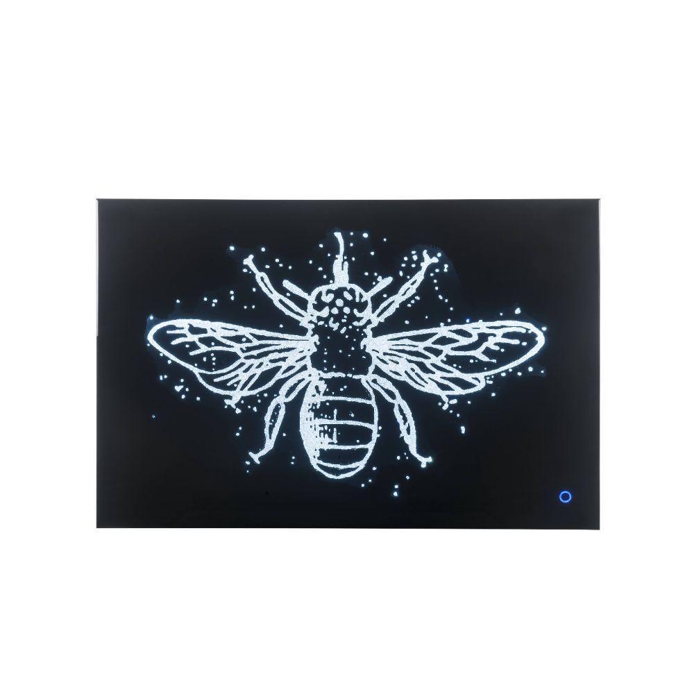 ACME Vedris Wall Art w/LED, Smoky Glass & Faux Crystal FredCo