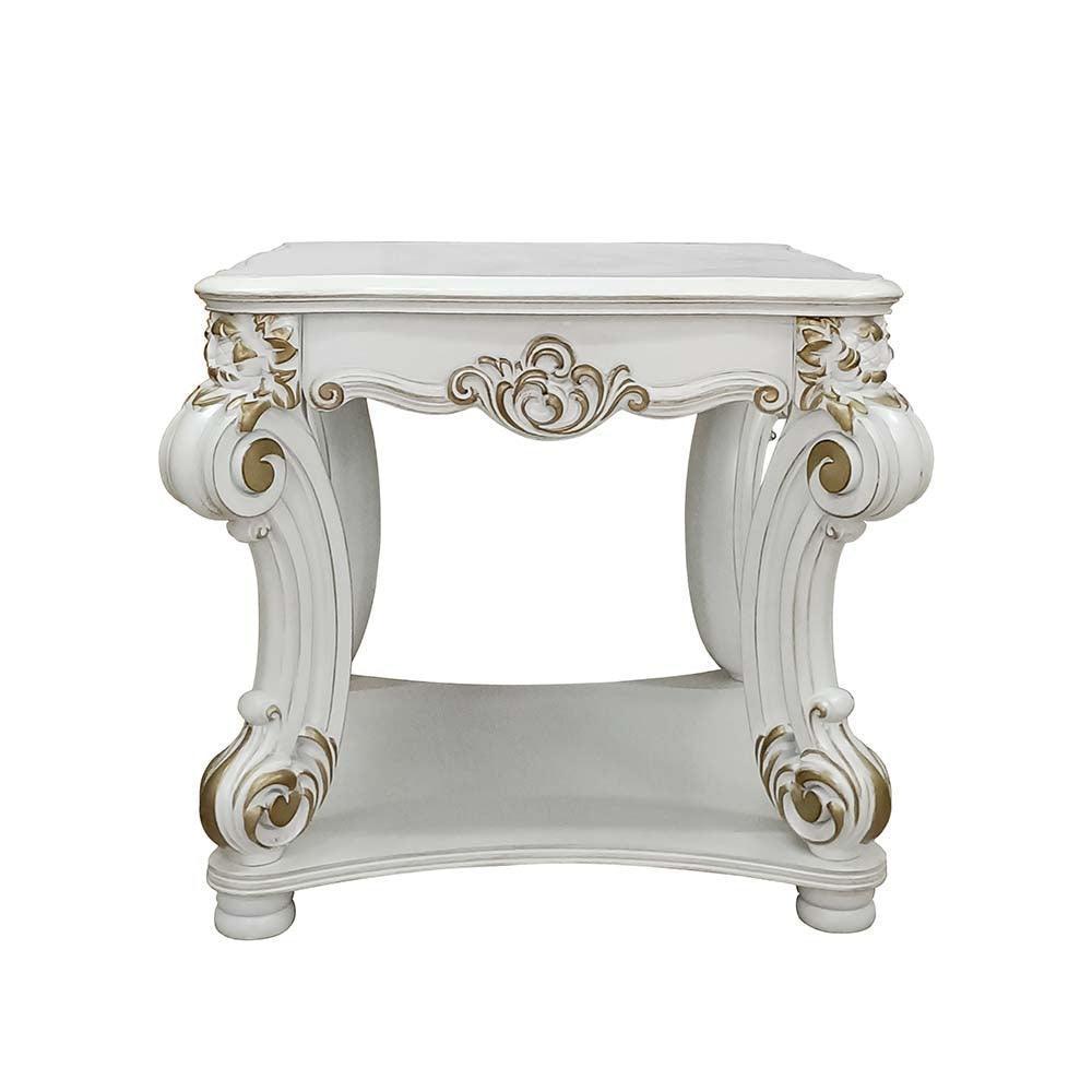 ACME Vendom End table, Antique Pearl Finish FredCo