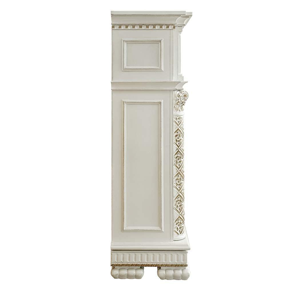 ACME Vendom Fireplace, Antique Pearl Finish FredCo