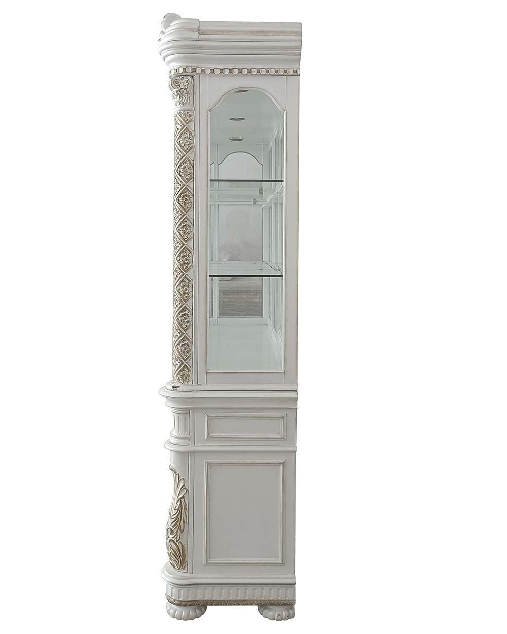 ACME Vendom Hutch & Buffet, Antique Pearl Finish FredCo
