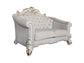 ACME Vendom II Loveseat w/4 Pillows, Two Tone Ivory Fabric & Antique Pearl Finsih FredCo