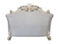ACME Vendom II Loveseat w/4 Pillows, Two Tone Ivory Fabric & Antique Pearl Finsih FredCo
