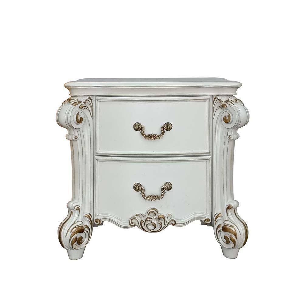 ACME Vendom Nightstand, Antique Pearl Finish FredCo